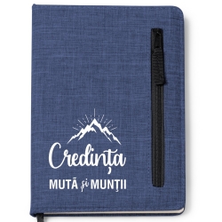 Agenda  blu buzunar si fermuar, Credinta muta si muntii!